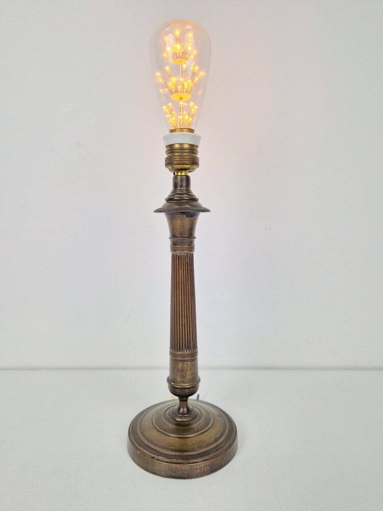 Vintage Empire Bronze Table Lamp, France, 1890s