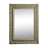 MIroir ancien de style Louis XV en stuc et bois patiné 58x43 cm