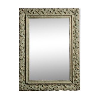 Old Louis XV style MIroir in stucco and patinated wood, 58 cm