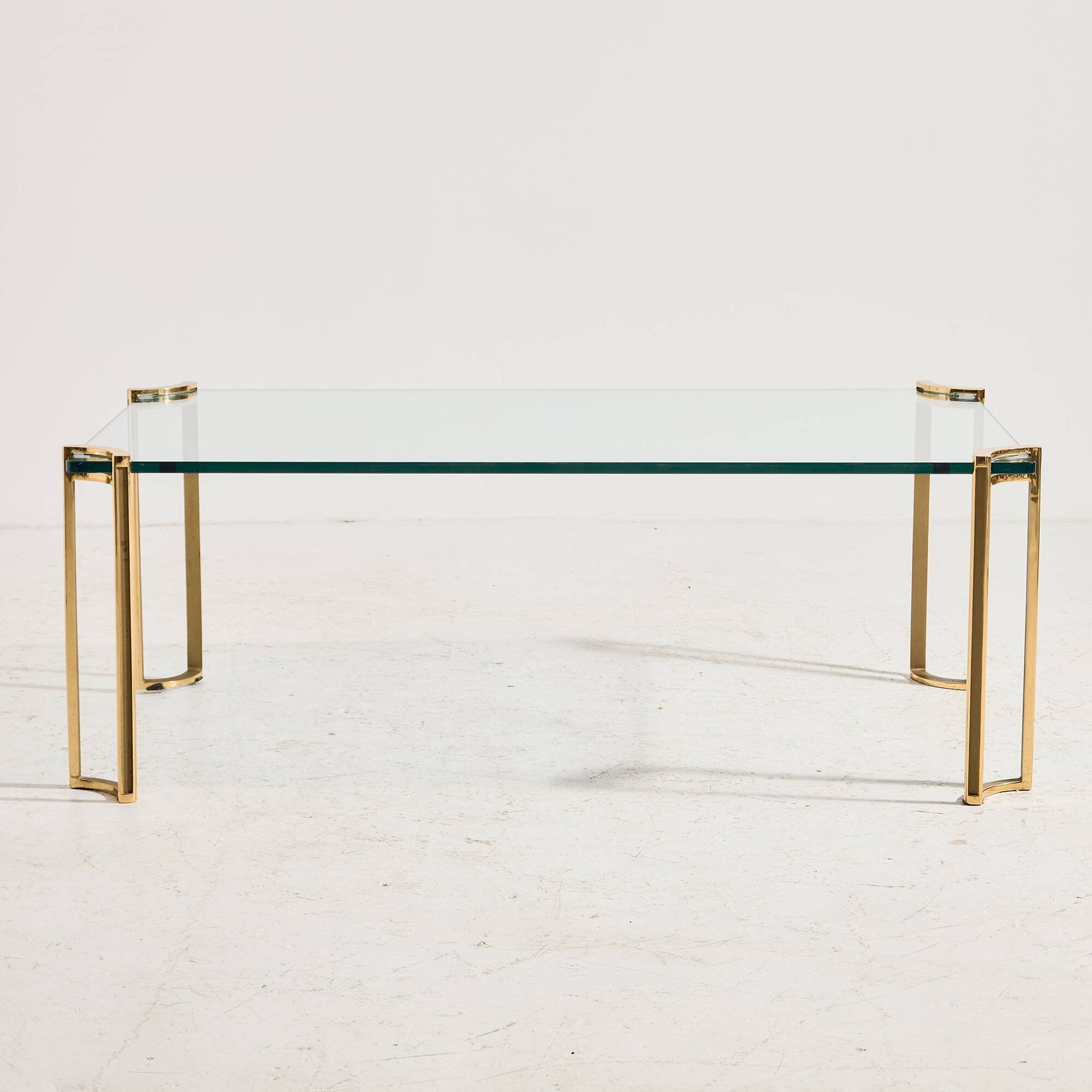 Brass and glass coffee table