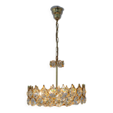 Golden brass chandelier, Sciolari design by Palwa, Germany, 1970s