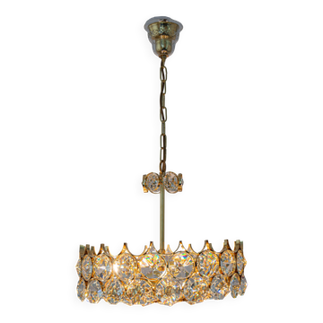 Lustre en laiton doré, design Sciolari par Palwa, Allemagne, années 1970