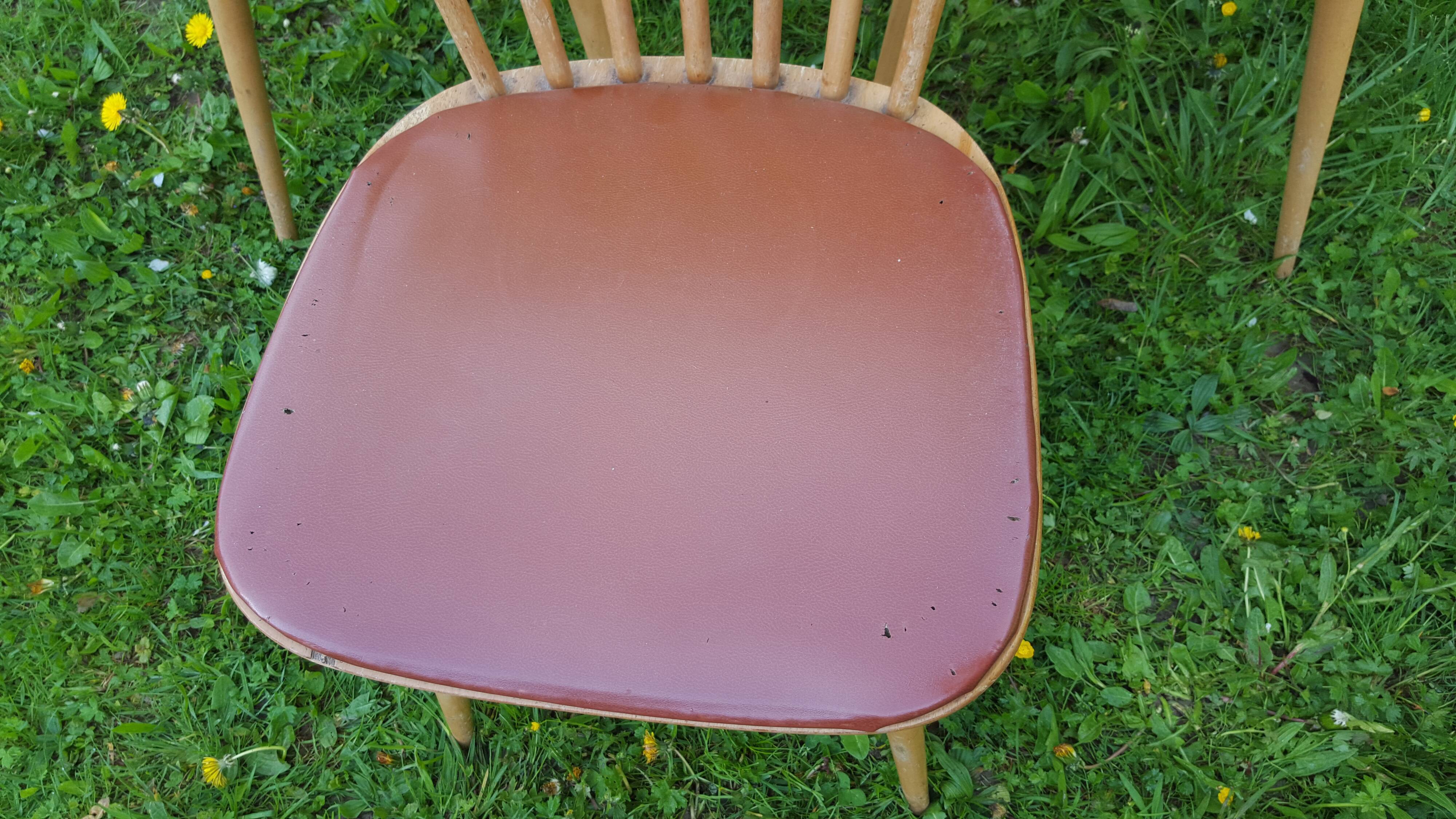 Trio of bistro chairs Baumann vintage 60s