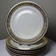 Set of 6 vintage flat plates ADP L Royal Limoges, gilded porcelain - 2