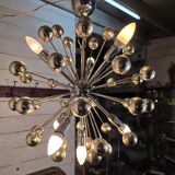 1970s chrome metal Sputnik chandelier