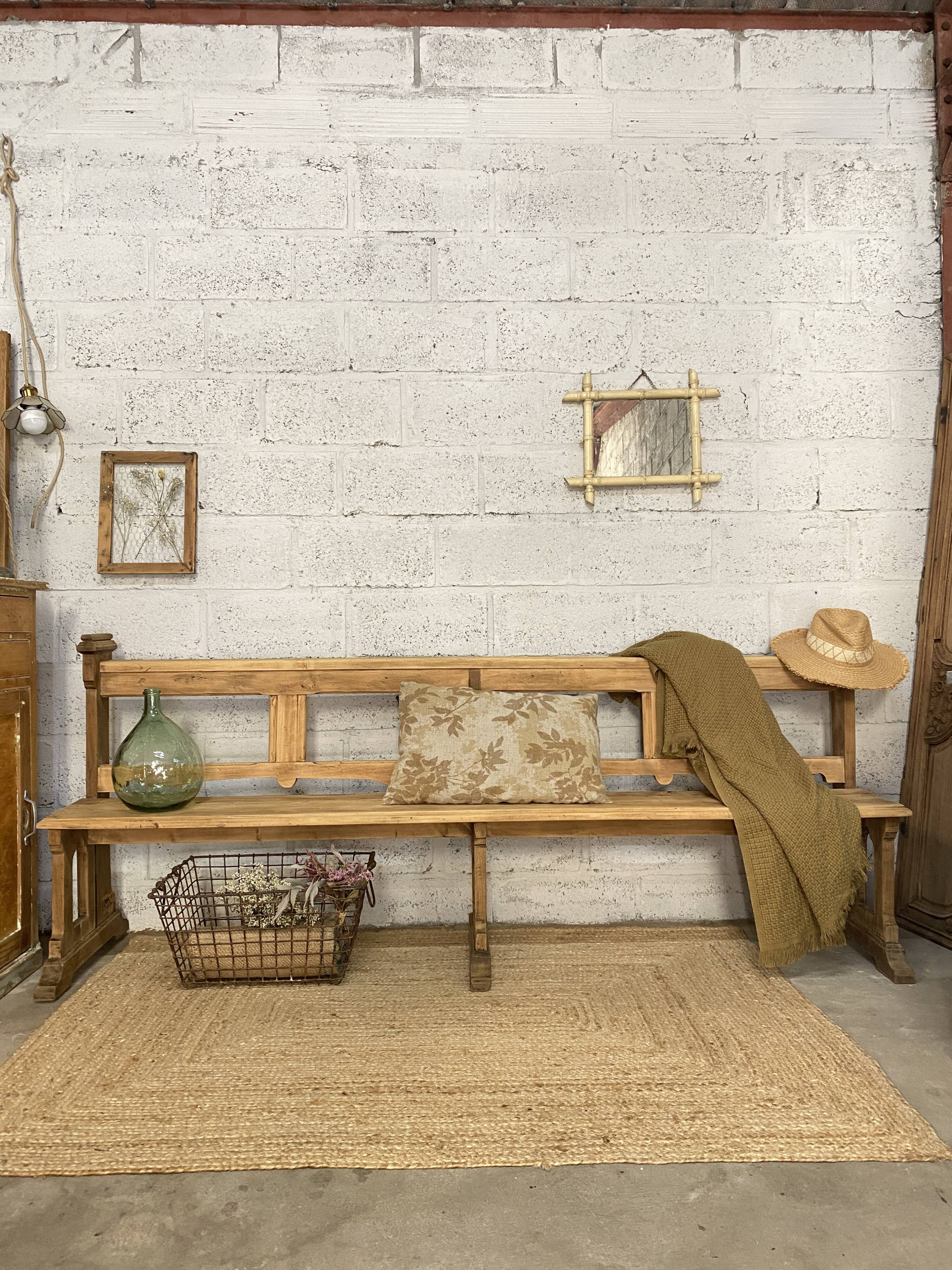 Large oak church pew