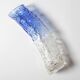 Vintage Blue and Clear Glass Art Vase / Hand-blown Home Decor  Italy / 1980