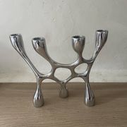 Vintage aluminium cast iron candlestick