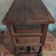 Antique wooden side table with 2 vintage drawers