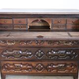 Antique Carved Walnut Chest of Drawers, 17th Century