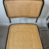 Set of 4 Marcel Breuer Cesca chairs made in Italy.