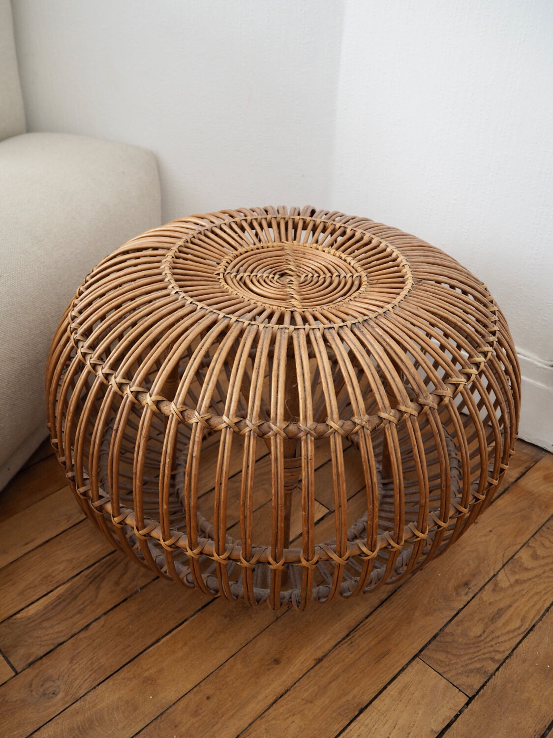 Pouf in rattan Franco Albini