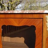 Glass library with rosewood marquetry in the Louis XV style.