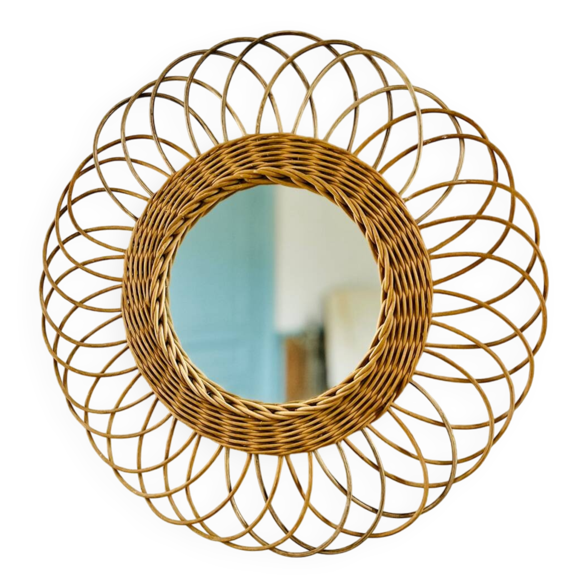 Rattan mirror