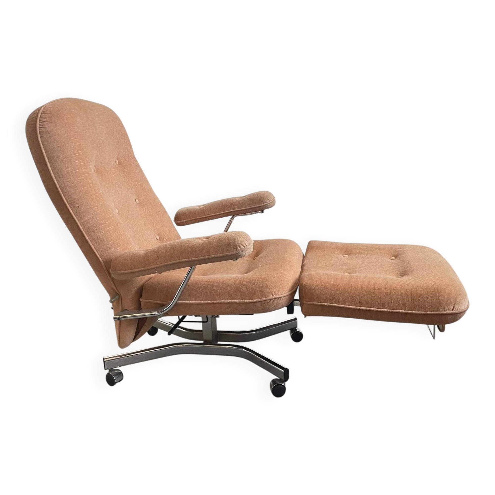 Vintage Everstyl Armchair Convertible, Multi-functional Recliner France 70s