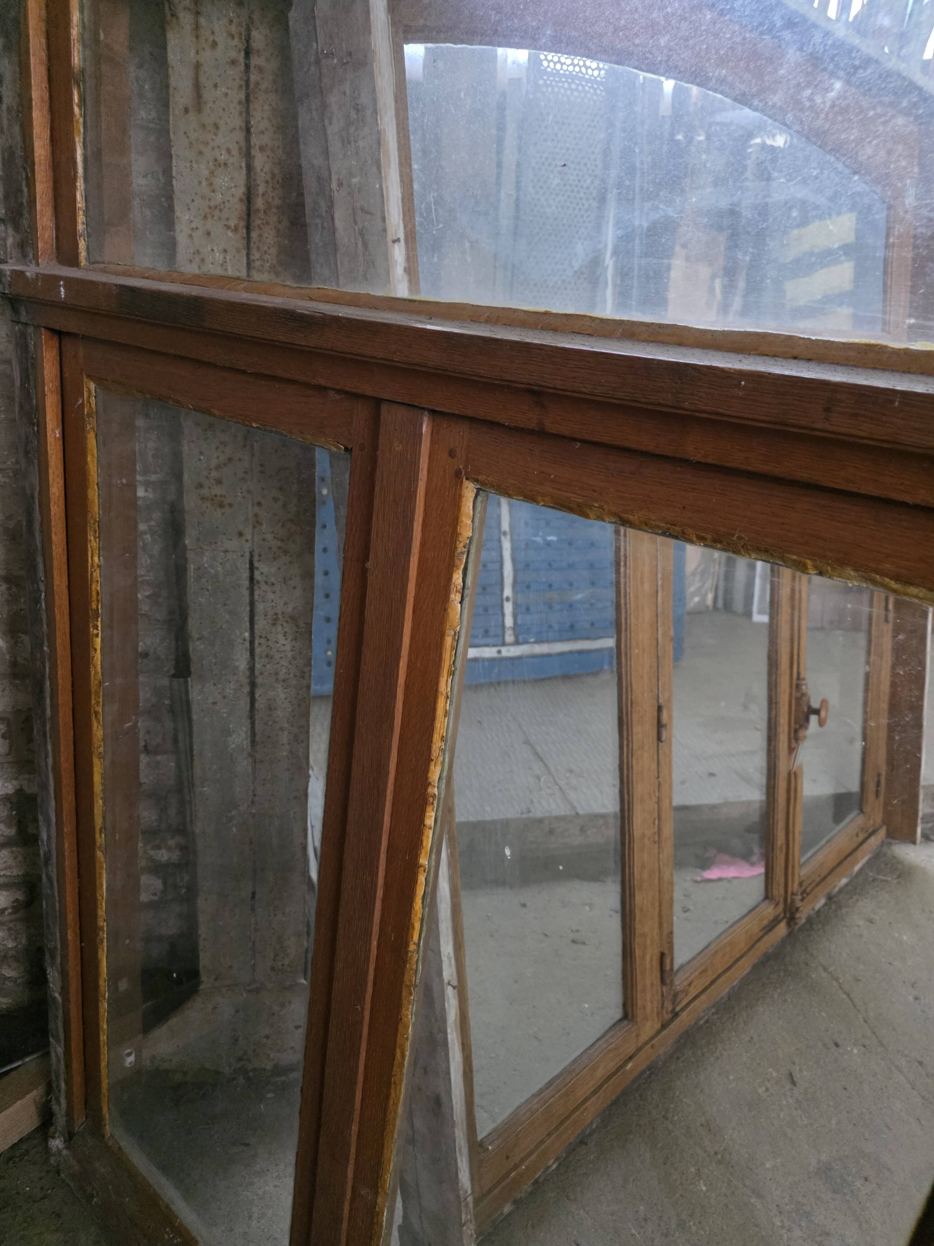 Old solid oak window from the early 20th century.