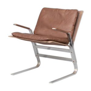 Fauteuil en toile et cuir