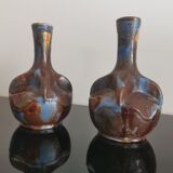 Paire de vases en grés émaillé