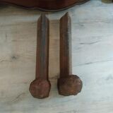 Pair of old cast iron chenets late 19th