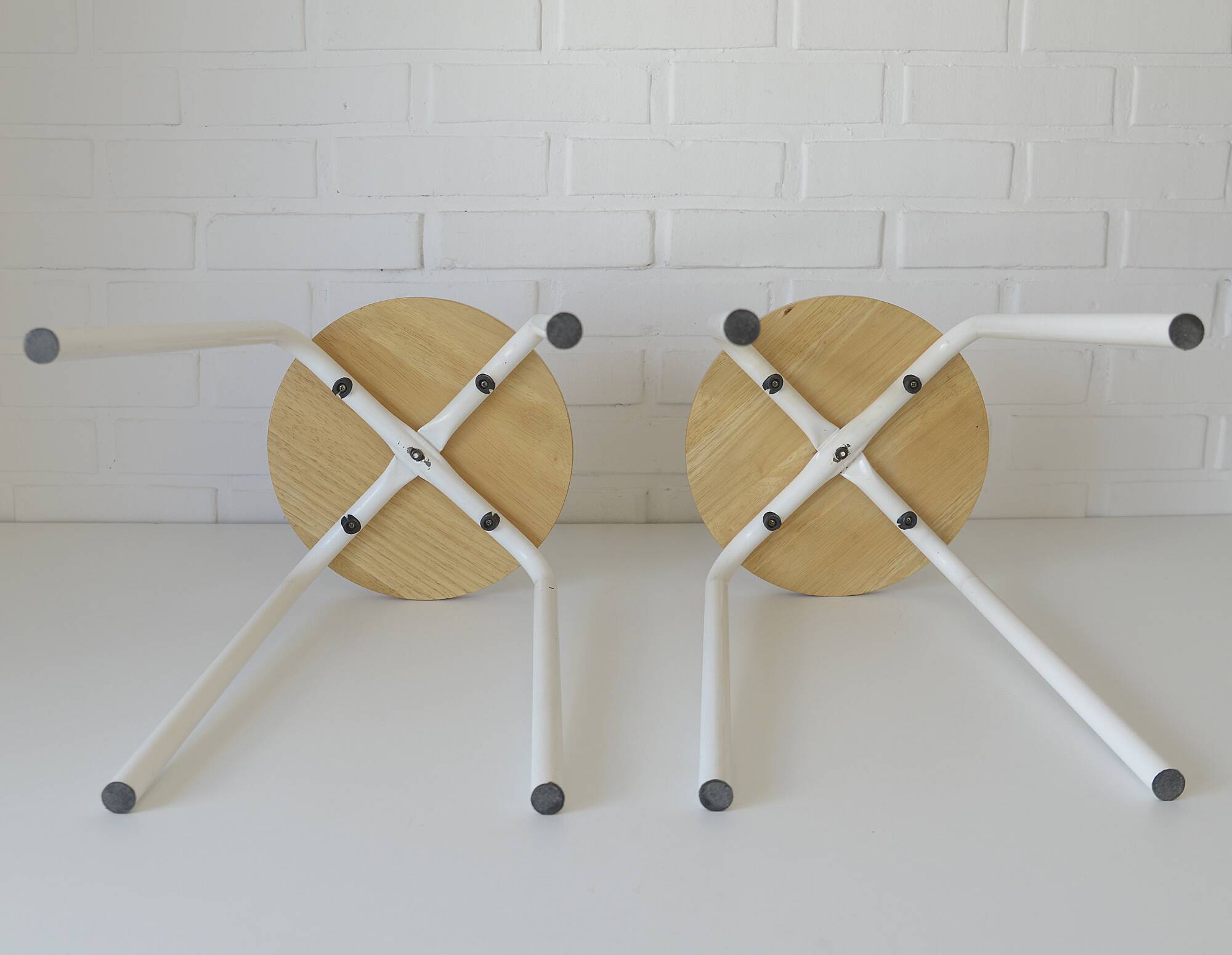 Pair of Vintage Stackable Stools Mid Century Modern Space Age Plant Stand