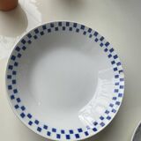 6 “checkerboard” soup plates Moulin des Loups