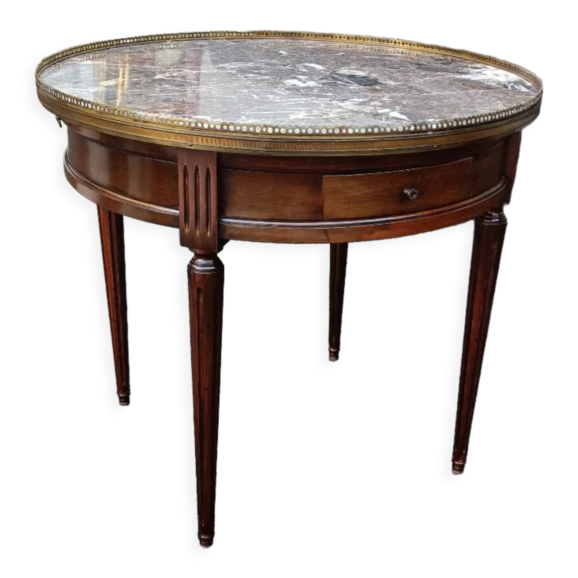 Table bouillotte style Louis XVI marble top