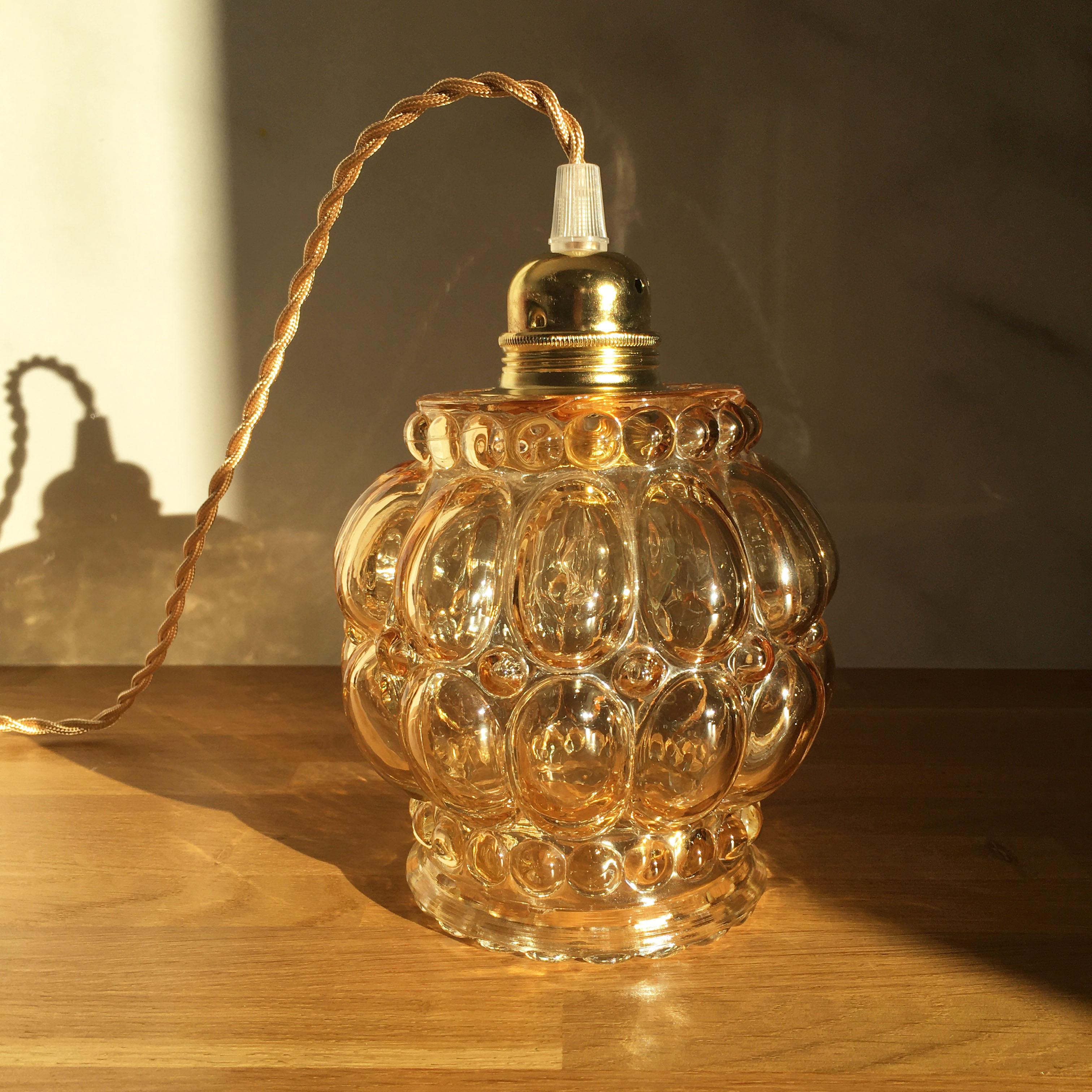 Vintage molded glass globe player