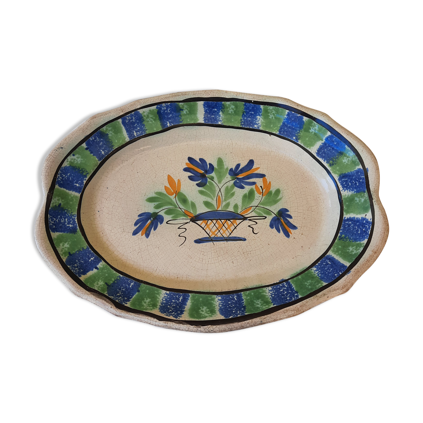 Large earthenware dish of Forges les Eaux called "black ass"