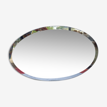 Beveled oval mirror 80x51cm