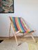 Long chair - Vintage deck chair with striped fabric