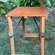 Old suitcase, table and stools, vintage wooden picnic