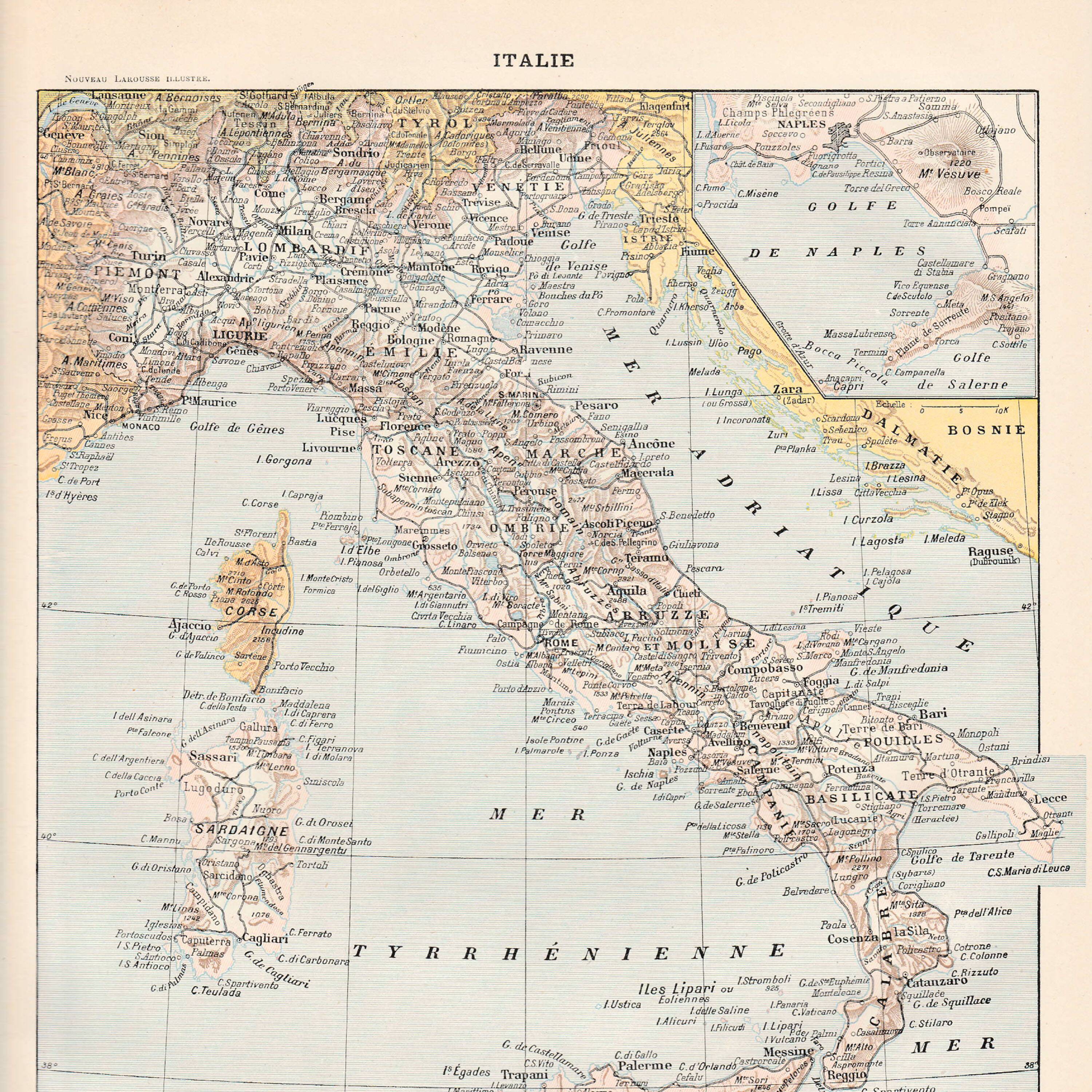 Old map Italy 1897