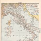 Old map Italy 1897