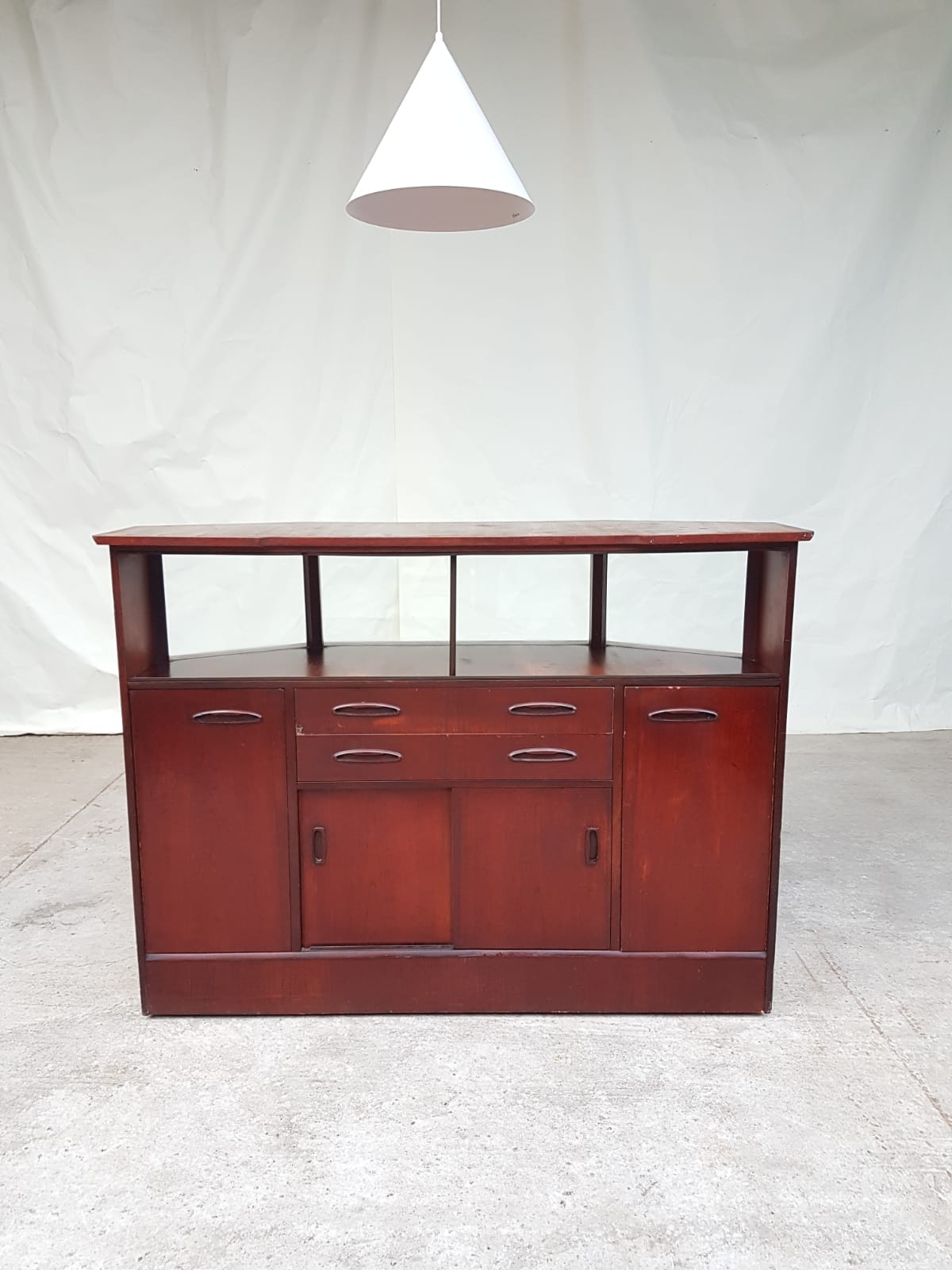 Vtg mid century teak cocktail home bar retro drinks cabinet