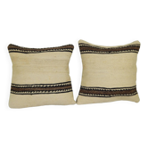 Lot de 2 housses de coussin kilim vintage 41x41 cm