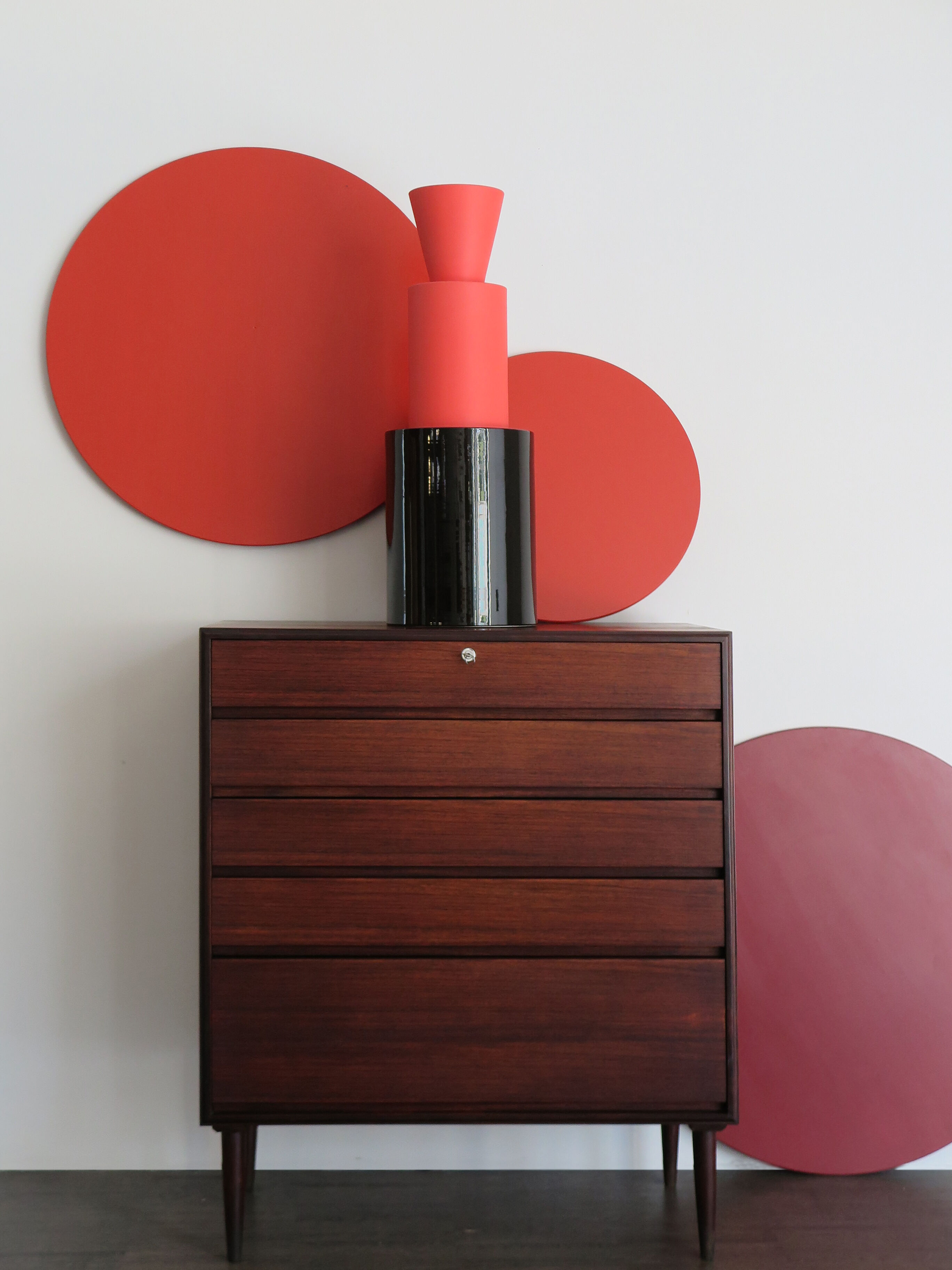 Scandinavian midcentury darkwood chest of drawers 1950s