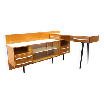 Modular desk and mid-century storage unit by Mojmír Požár, UP Závody, 1960s