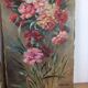 Suite of 2 old still lifes, painting on canvas, flowers