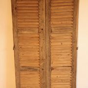 Pair of pickled wooden shutters
