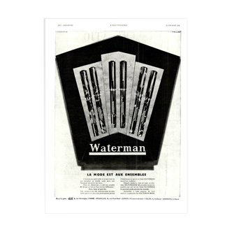 Affiche vintage années 30 Stylo Jif Waterman