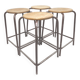 4 vintage metal and wood laboratory stools