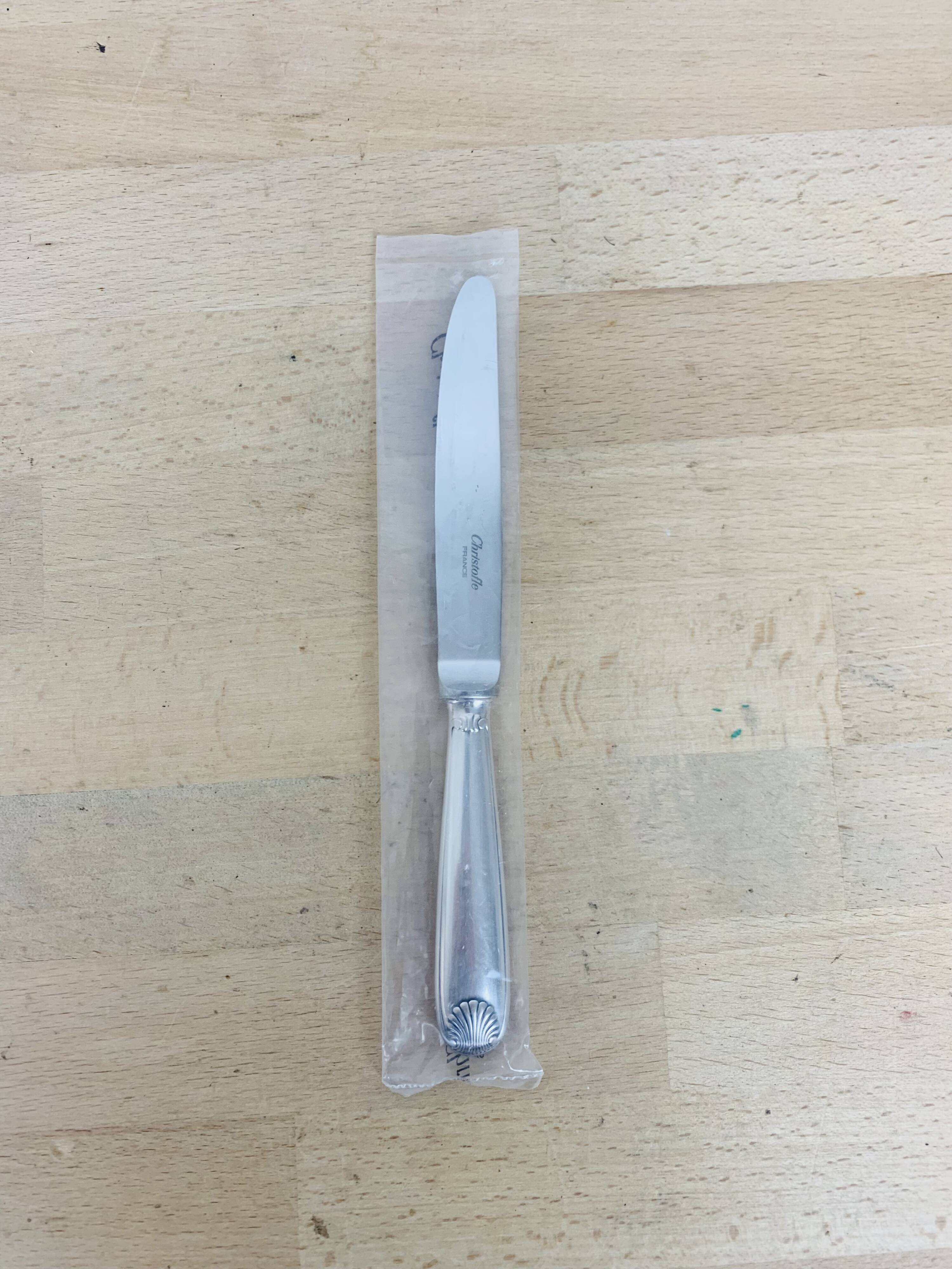 Christofle, 12 Vendôme model dessert knives, silver-plated metal
