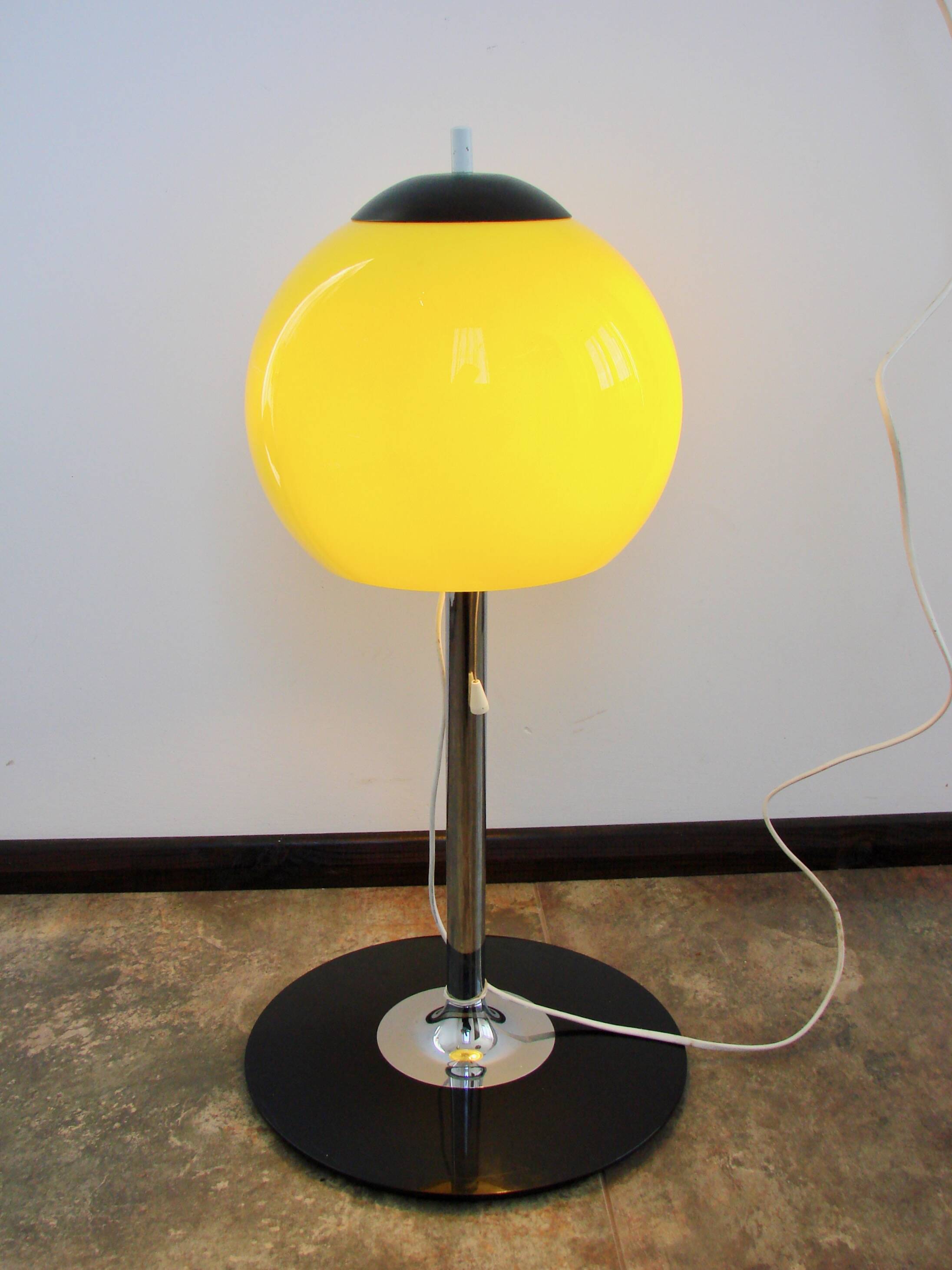 Space Age table lamp, 1970s, metal/glass/plastic, 62 cm