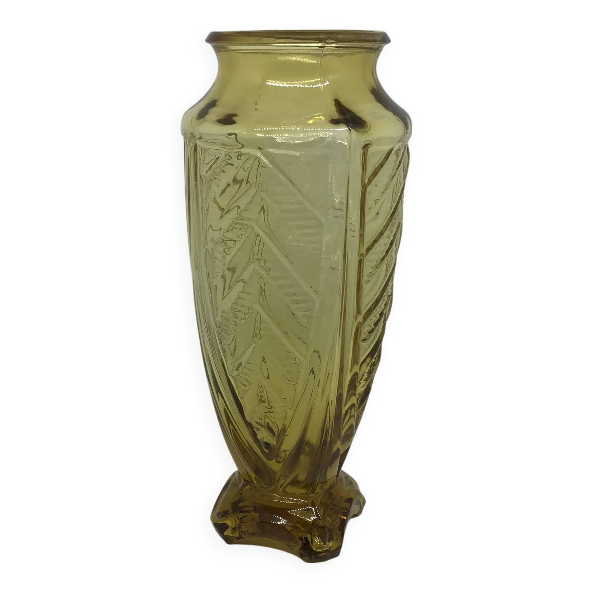 Vase art déco 1930 jaune ambre