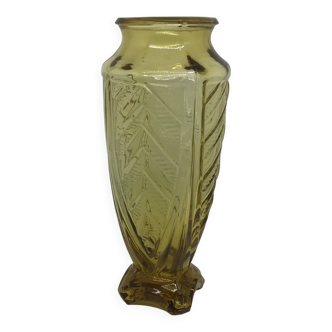 Art Deco vase 1930 amber yellow