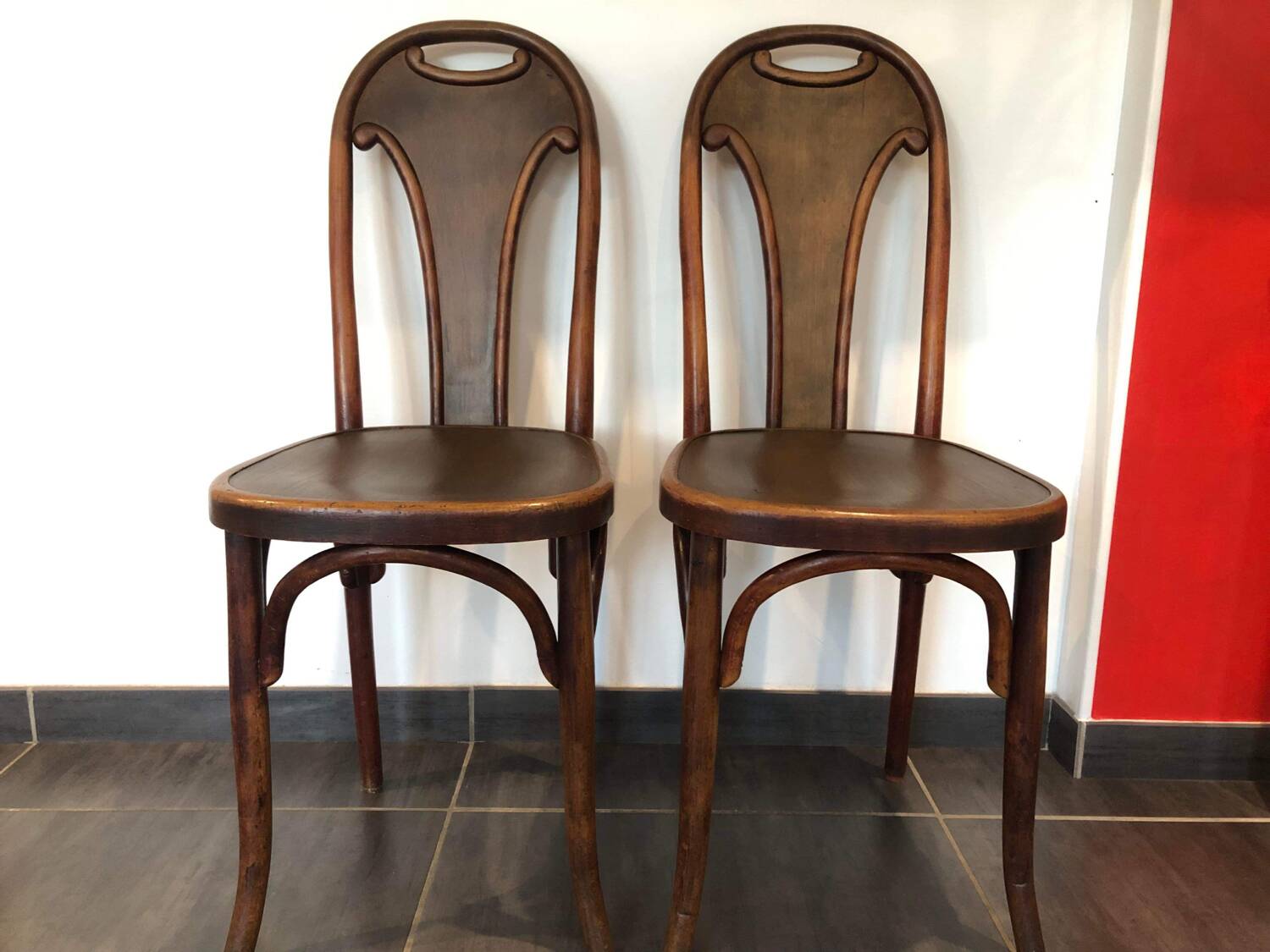 Paire de chaises bistrot Fischel années 1900