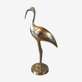 Vintage brass flamingo