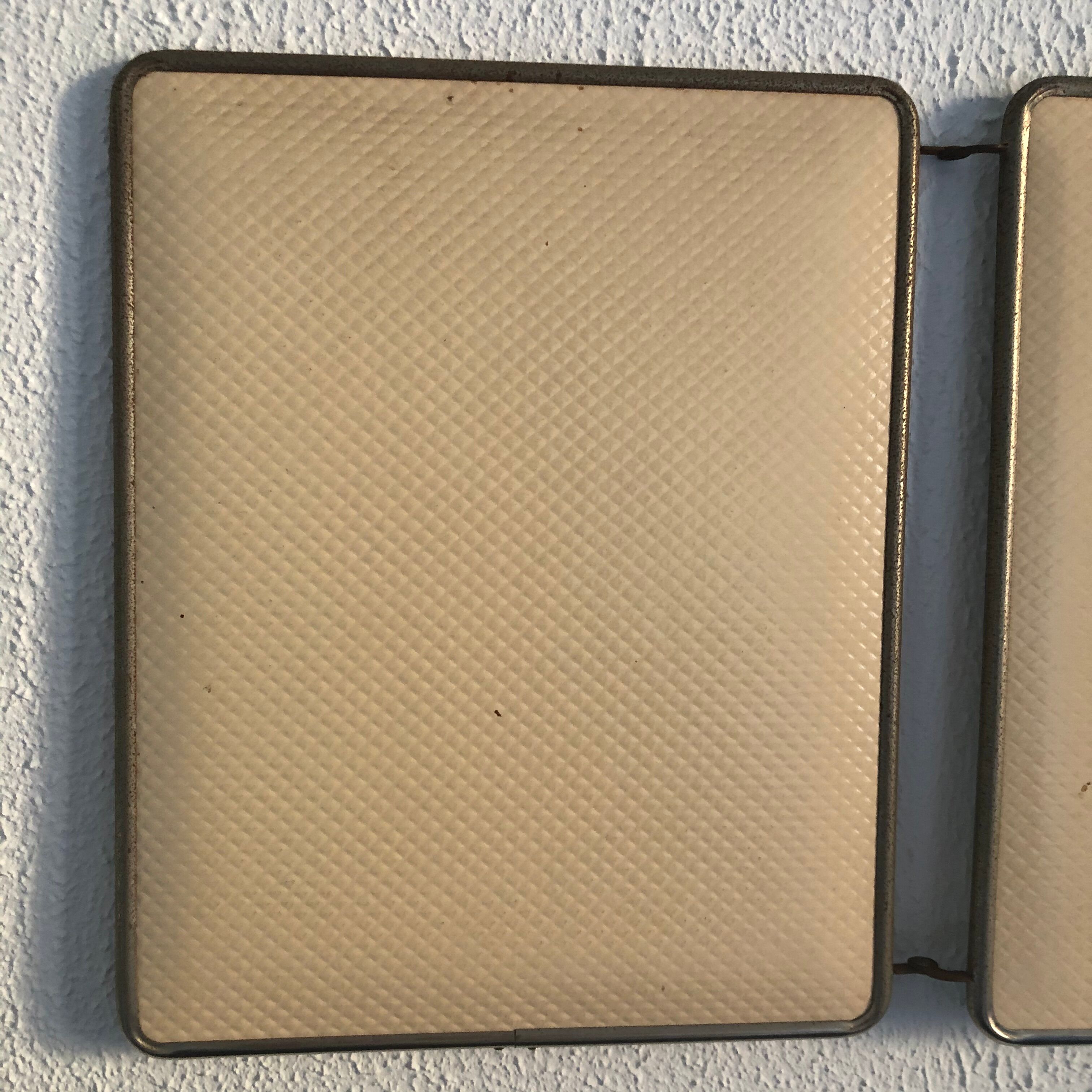 Mirror triptych barber ivory vintage 1960 - 30 x 77 cm