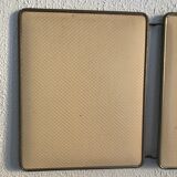 Mirror triptych barber ivory vintage 1960 - 30 x 77 cm