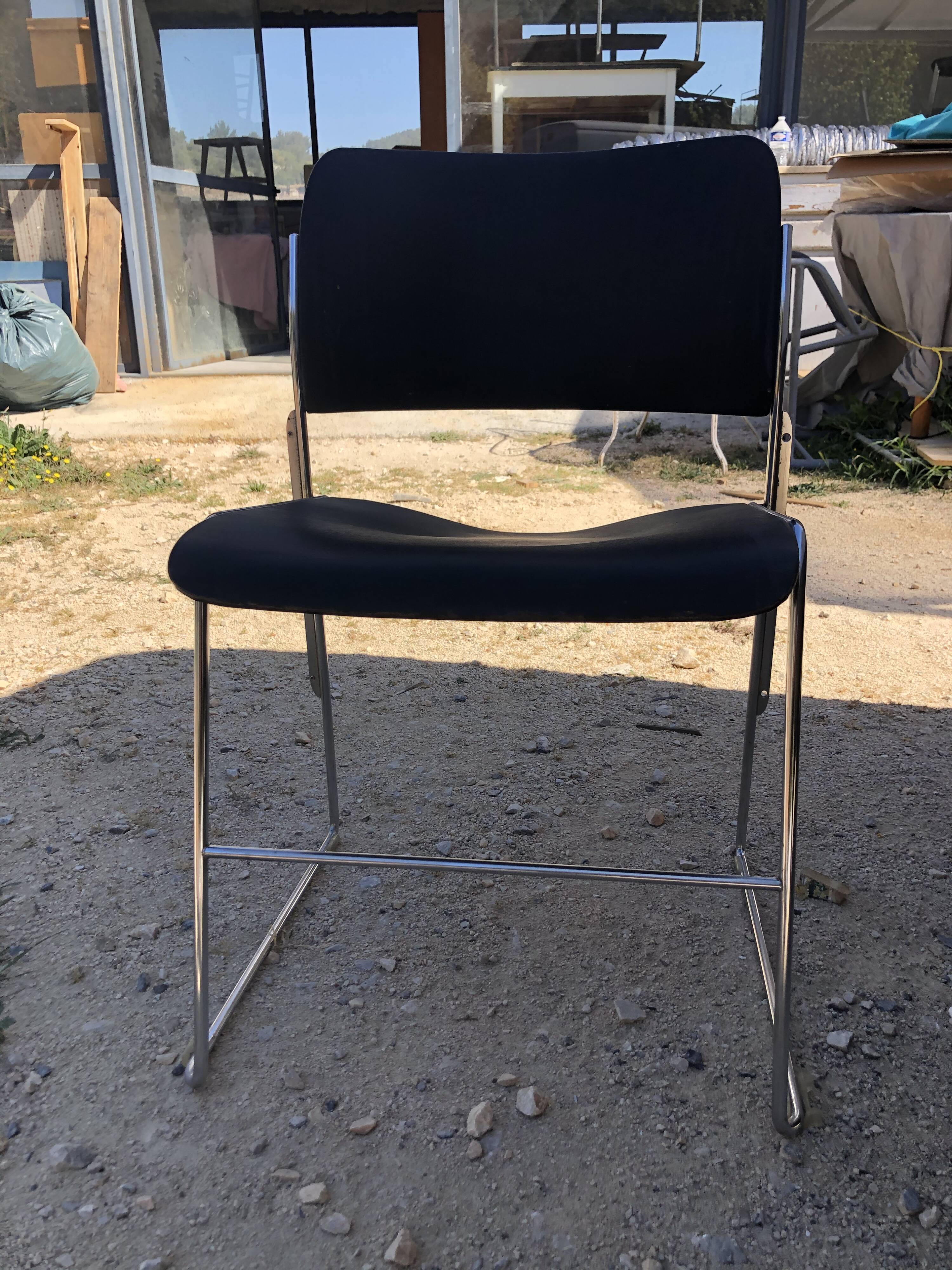 David rowland chair 404, black and steel to restore